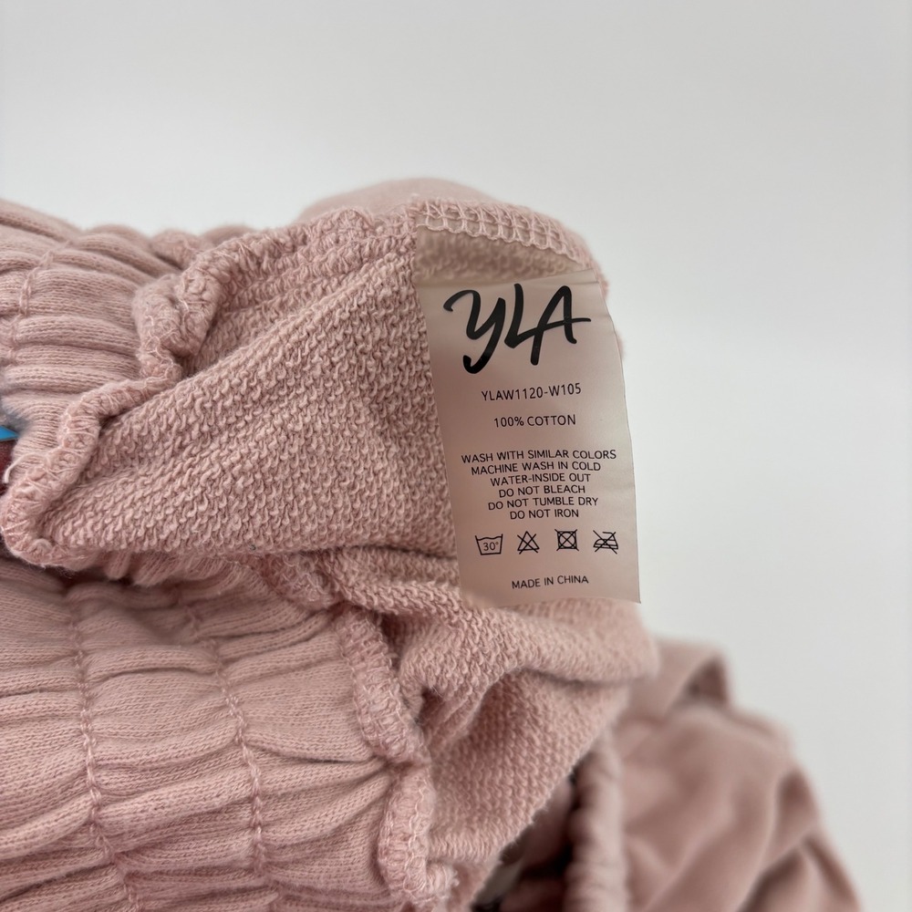 YoungLA Sweat Shorts Women S Dusty Rose Excellent High Waisted Cotton Balletcore - Picture 4 of 8